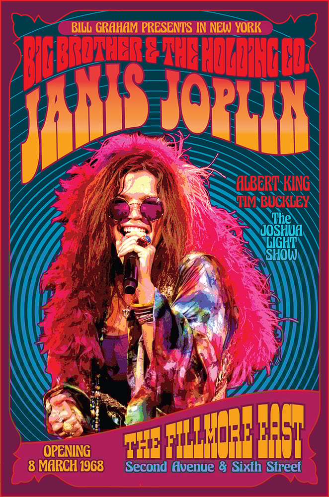 JANIS JOPLIN w/ Big Brother & the Holding Company / davidedwardbyrdposters