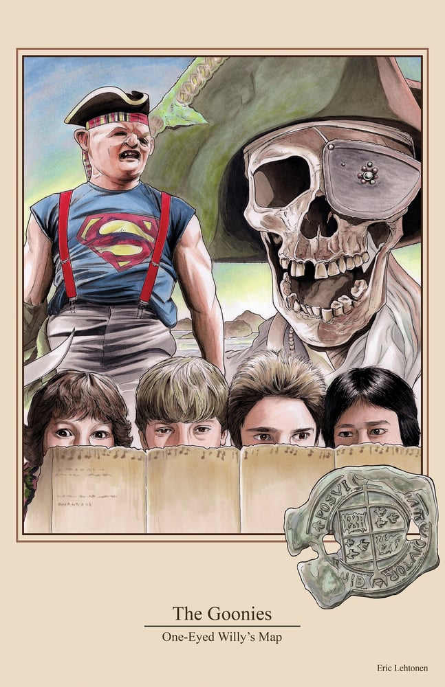 Image of "The Goonies: One-Eyed Willy's Map" limited art print