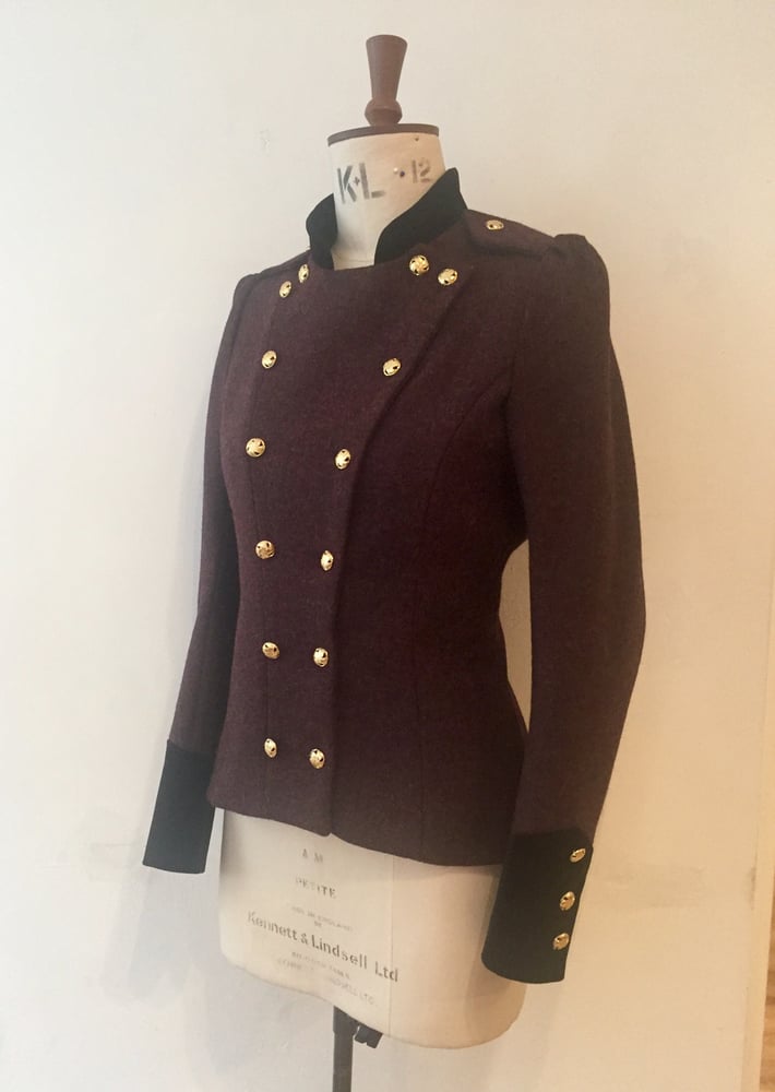 Image of Velvet and tweed fencing jacket