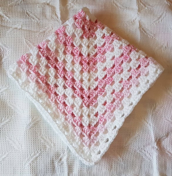 Image of Crochet pram or cot blanket