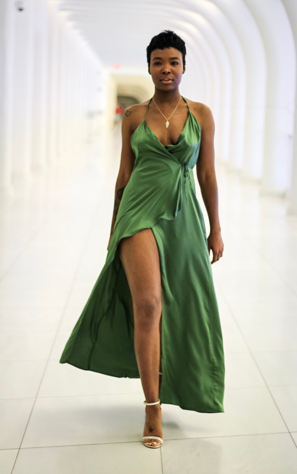 Image of Silk Olive Dress
