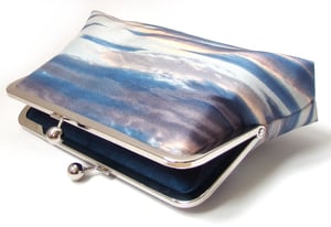 Image of Sunset clouds printed silk clutch bag
