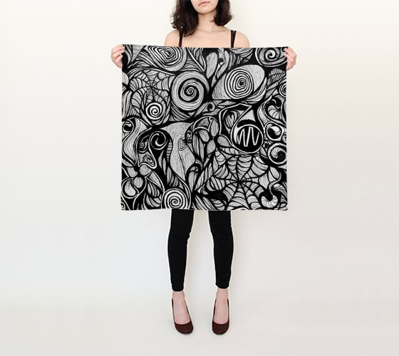 Image of Black Abstract Scarf 