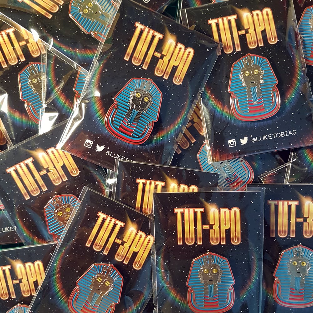 Image of Tut-3P0 Gold Pin Badge