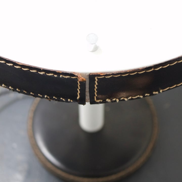 Image of Table Lamp with Black Leather Details