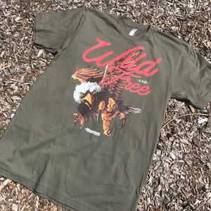 Image of The "Wild-and-Free" Eagle Tee in Army Green