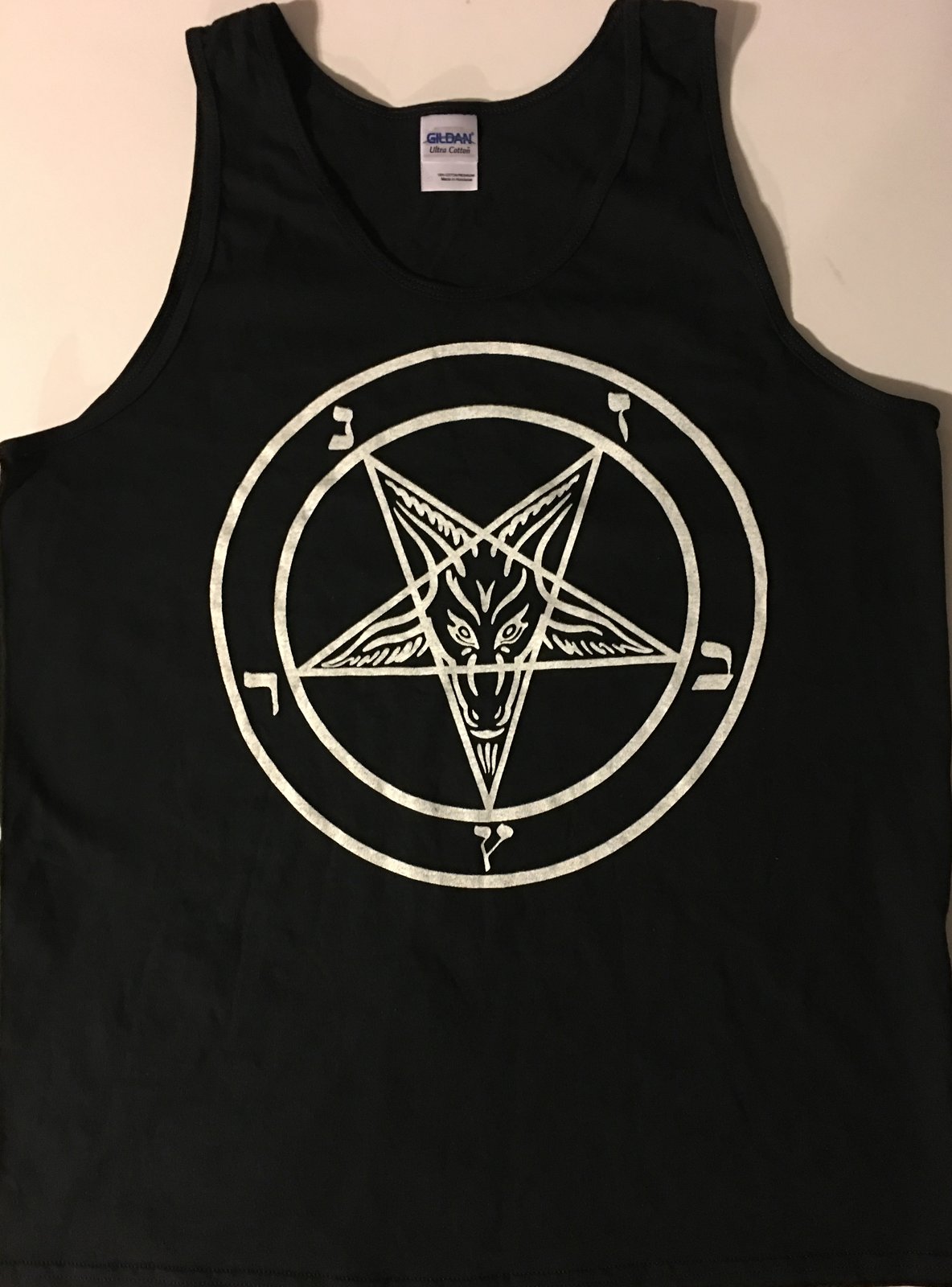 Pentagram - Tank Top with White printed Pentagram