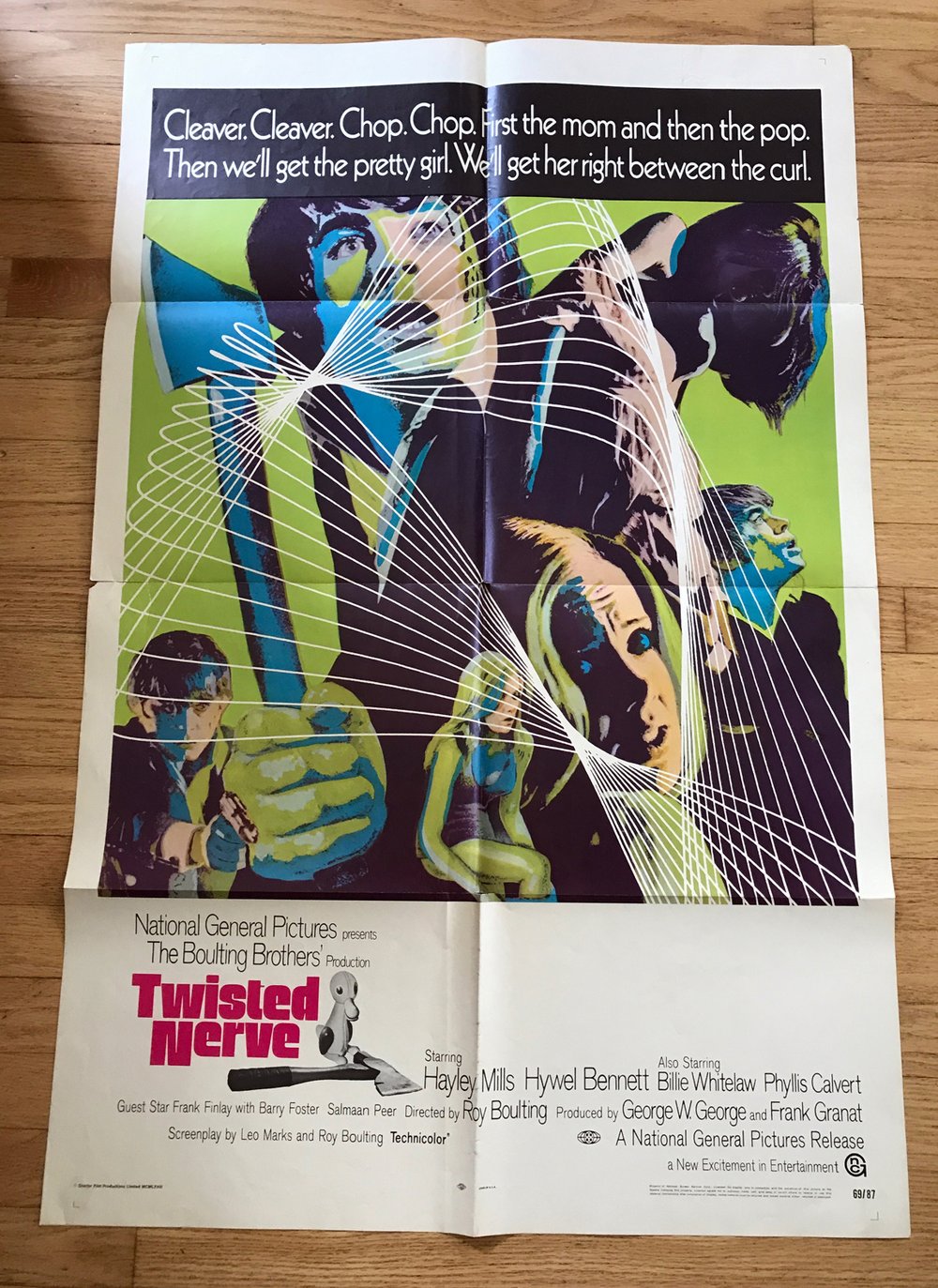 1968 TWISTED NERVE Original U.S. One Sheet Movie Poster