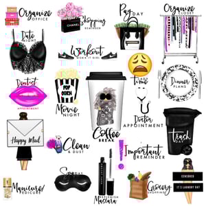 Image of Set 2 Chic Mini Icon Planner Stickers