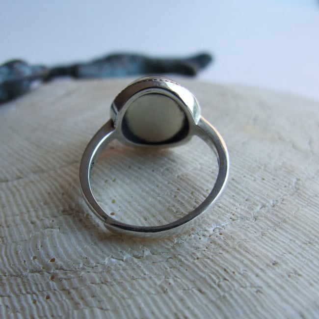 Anchors Aweigh Sterling Ring (Small) - Navy