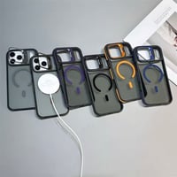 Image 4 of iPhone 17 Case - With Built-in Camera Lens Protector & Stand - Charcoal Transparency