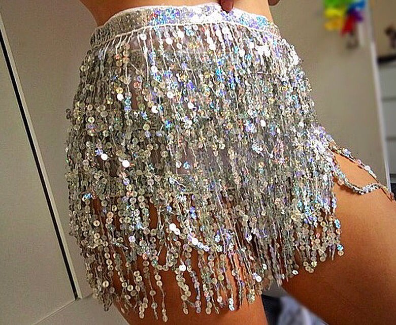 Image of Glitter Tassel Skirt/Belt