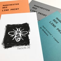 Image 3 of Manchester Bee Lino Cut Print by ManBeeCo
