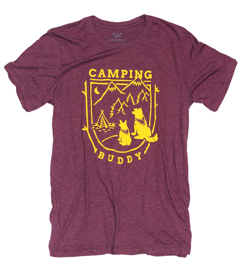 Image of Camping Buddy Tee - Maroon Triblend 
