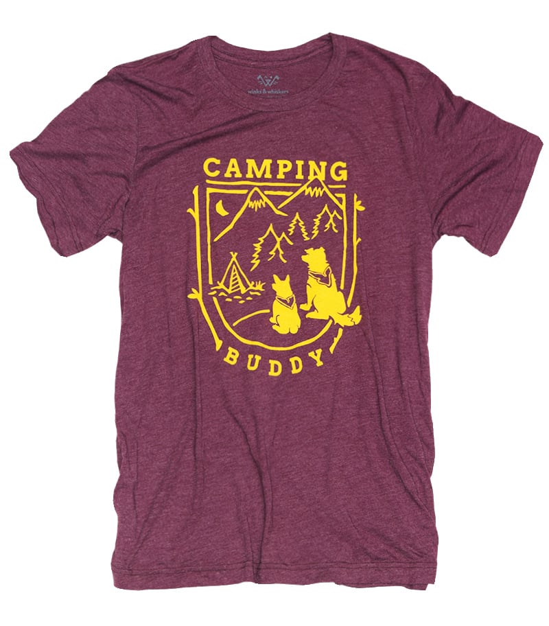 Image of Camping Buddy Tee - Maroon Triblend