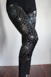 Image 1 of Holographic SpiderWeb leggings 