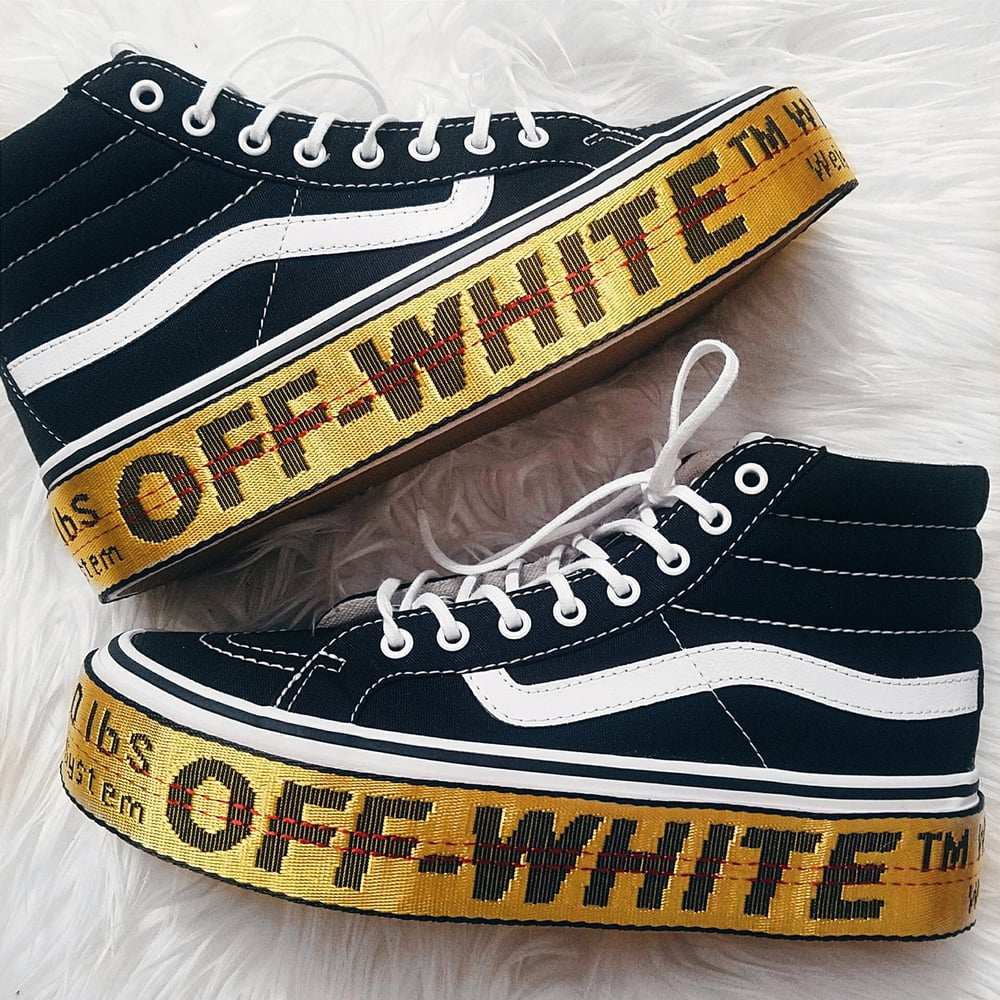 Image of Custom Off-White Inspired Platform Sk8 Hi Vans