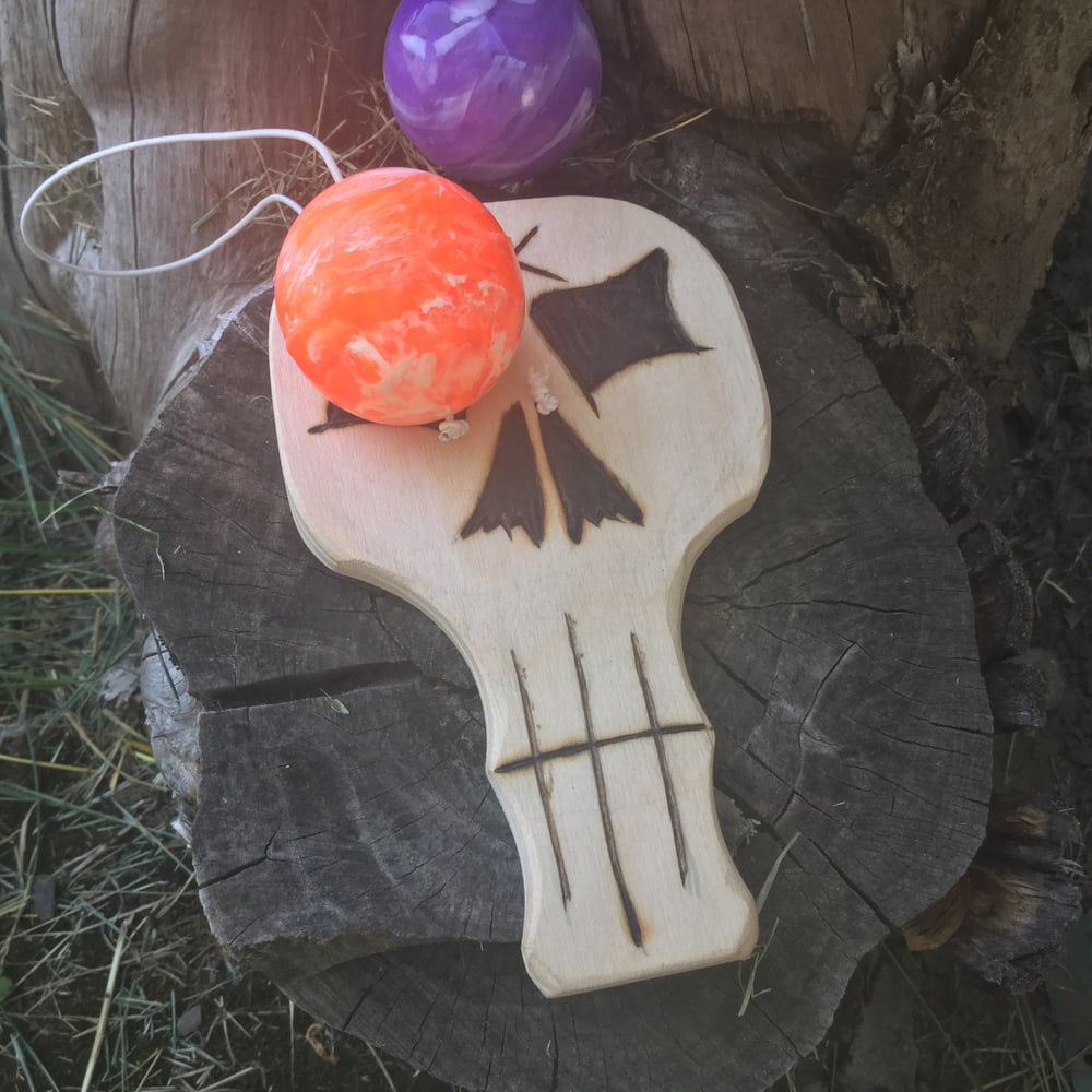 Skull Basher Paddle Ball Prototype Union Skill Toys