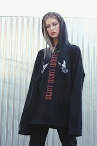 Image 2 of "SHINE" INDUSTRIAL SAFETY PIN HOODIE - BLACK