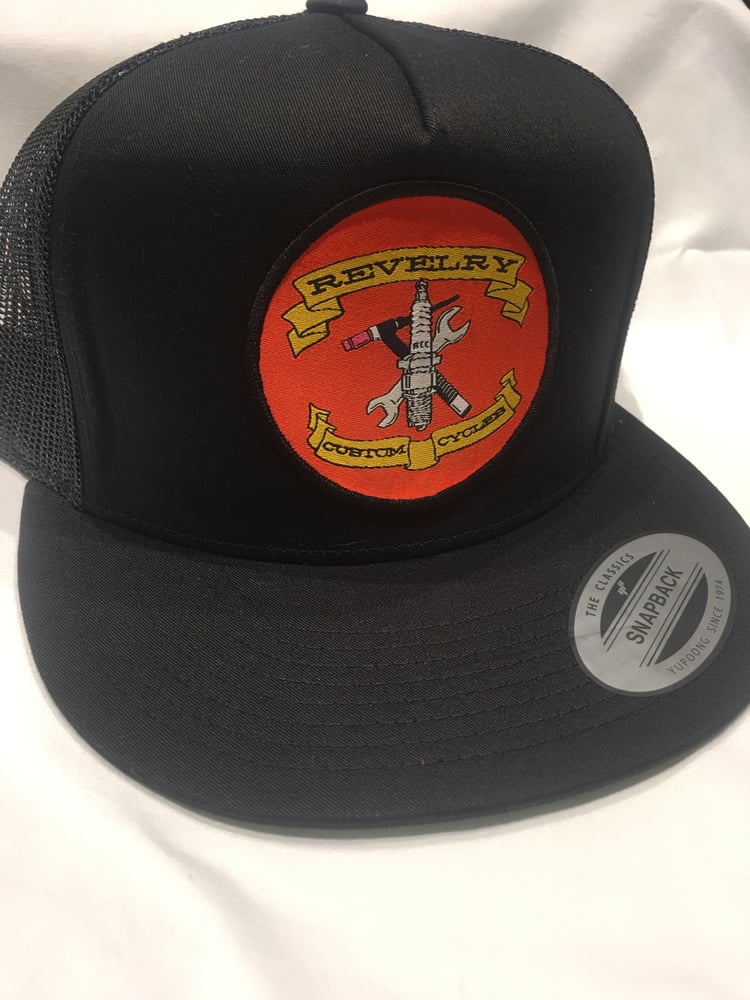 Image of Black patch hat