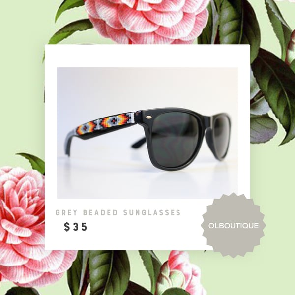 Image of Grey Beaded Sunglasses