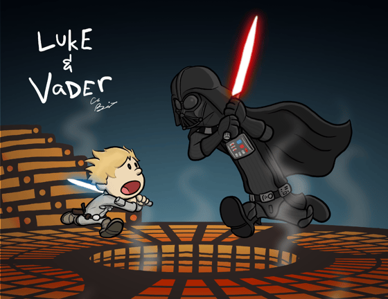 Image of "Luke & Vader" Art Print