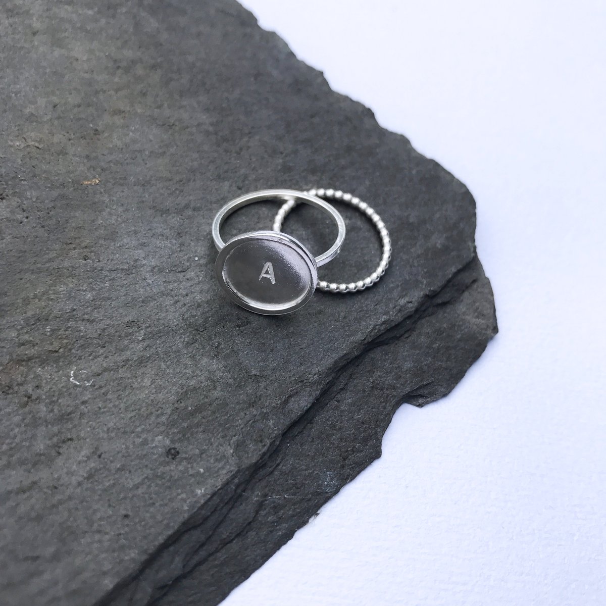 Image of Personalised Initial Silver Ring