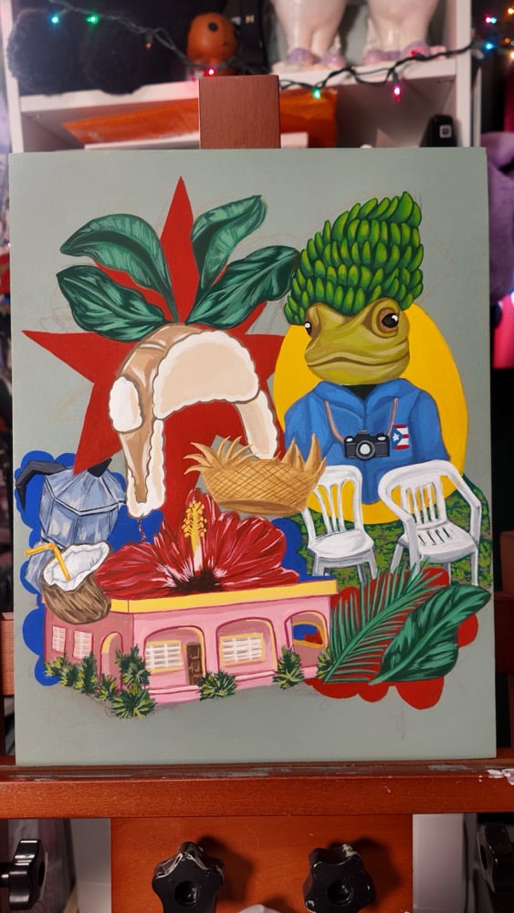 Image of Bad Bunny Print (Gouache Painting)