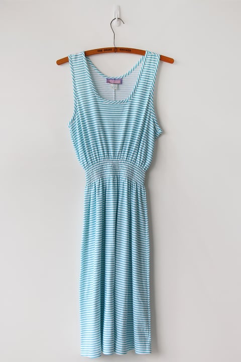 Image of SOLD Slouchy 80s Aquamarine Tank Dress