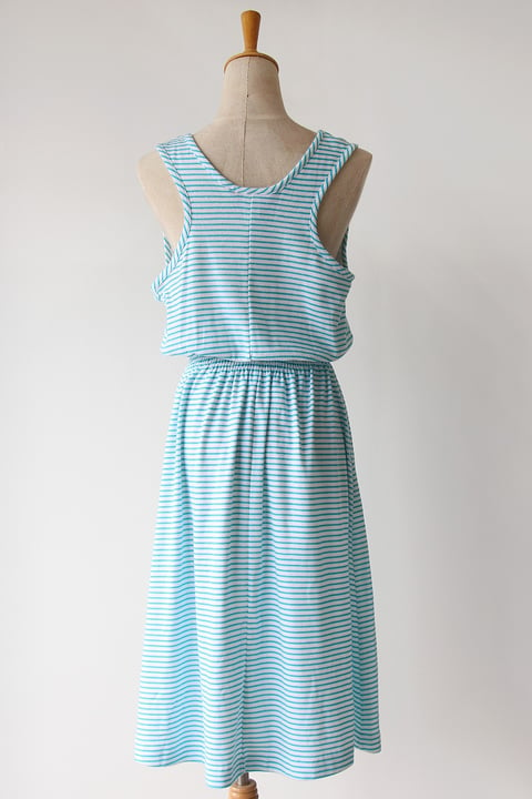 Image of SOLD Slouchy 80s Aquamarine Tank Dress