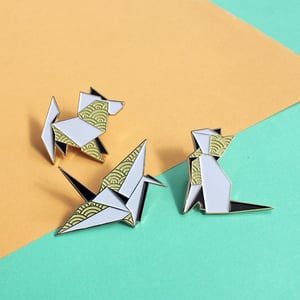 Image of Origami Crane, enamel pin - 'Origaminals' - lapel pin