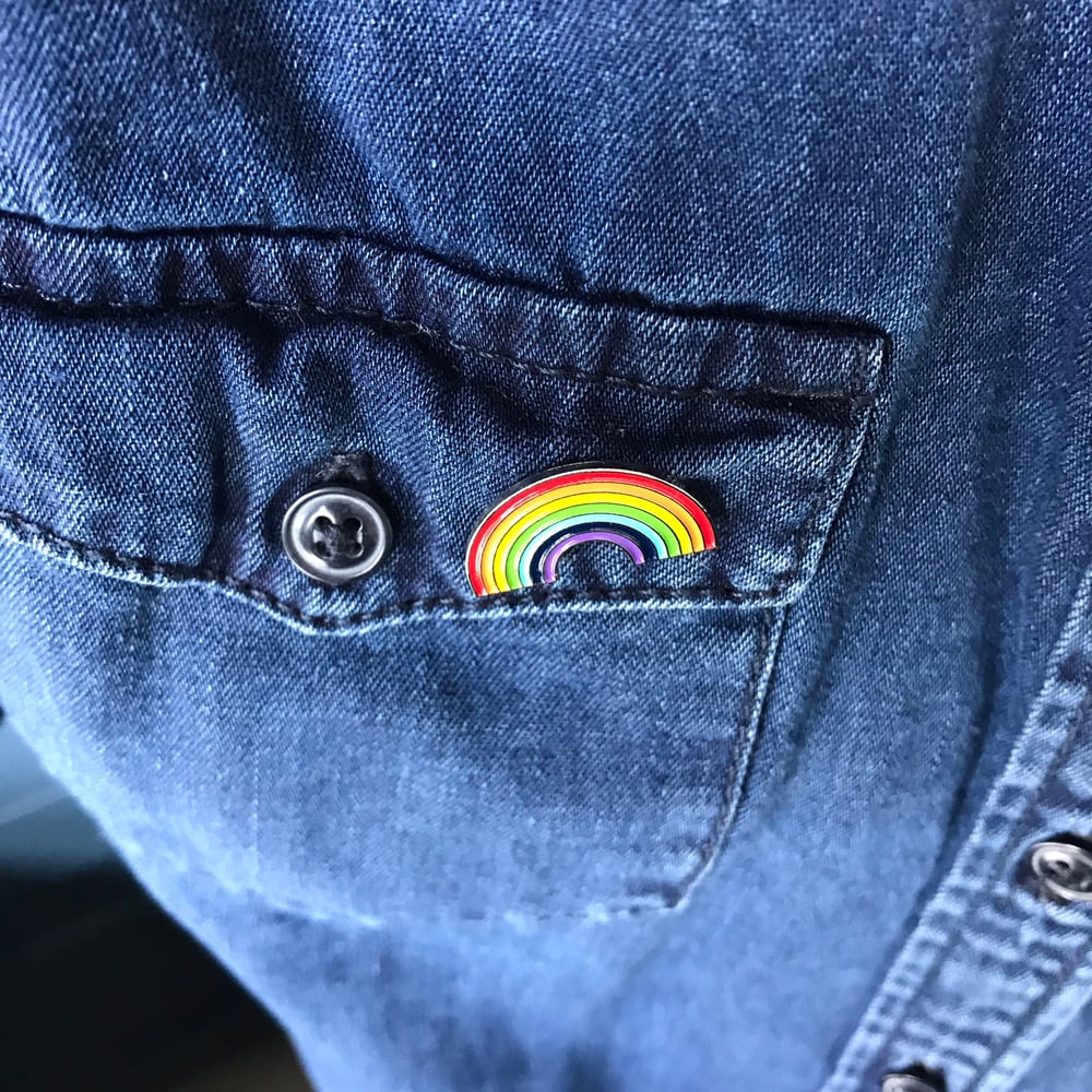 Image of Rainbow enamel pin badge 