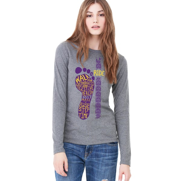 Image of Women's Jersey Long Sleeve Tee - Purple Logo
