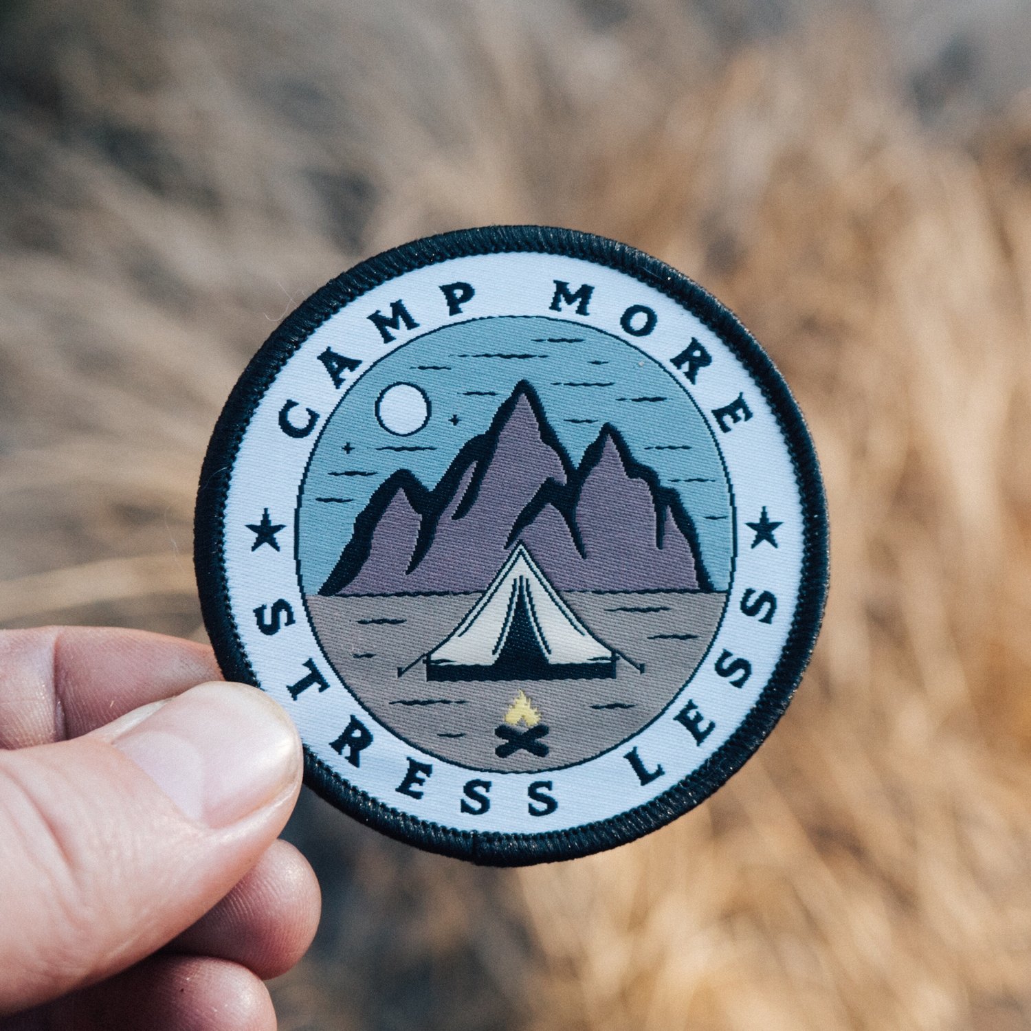 Image of Camp More, Stress Less - Embroidered Patch