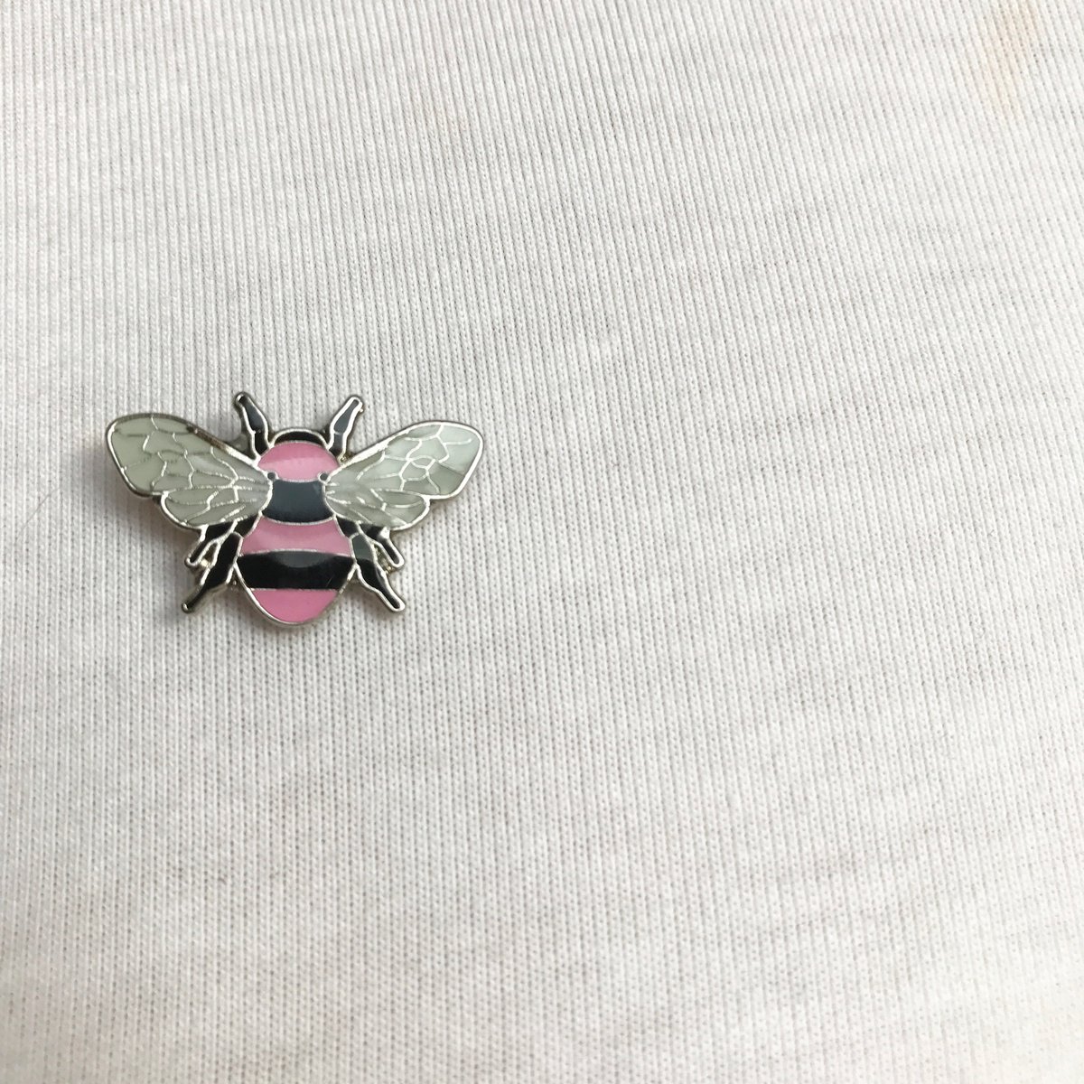 Image of Manchester Bee Enamel Pin Badge in Pink 