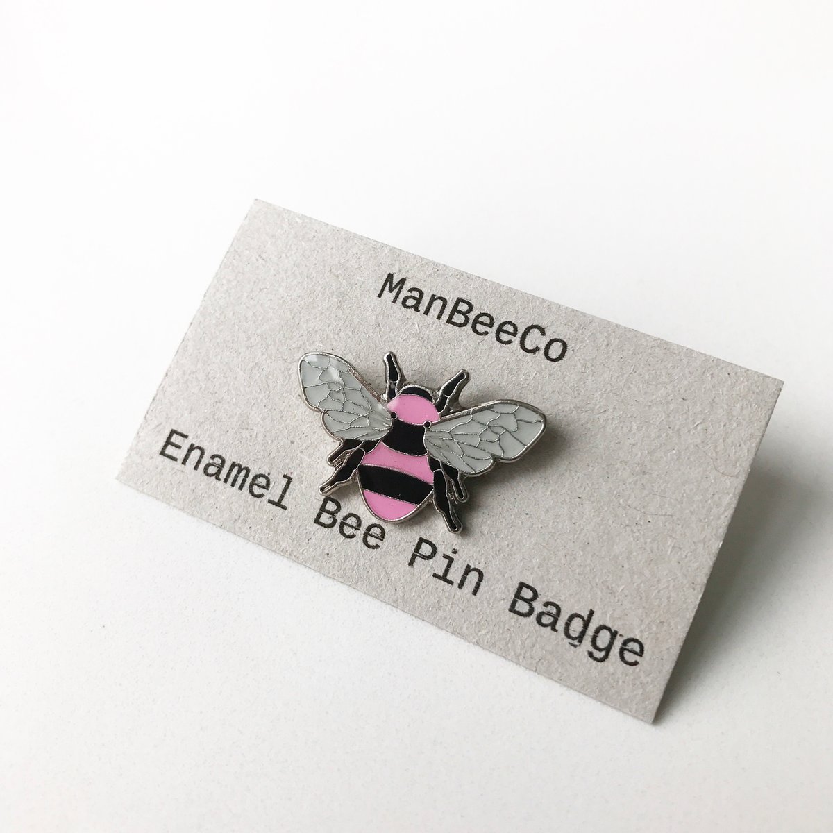 Image of Manchester Bee Enamel Pin Badge in Pink 
