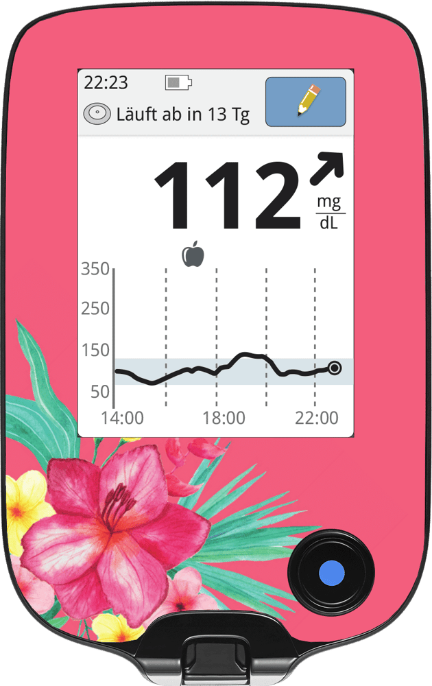 Image of Pink Flowers Freestyle Libre Screen Protector