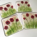 Poppy Art Coasters 