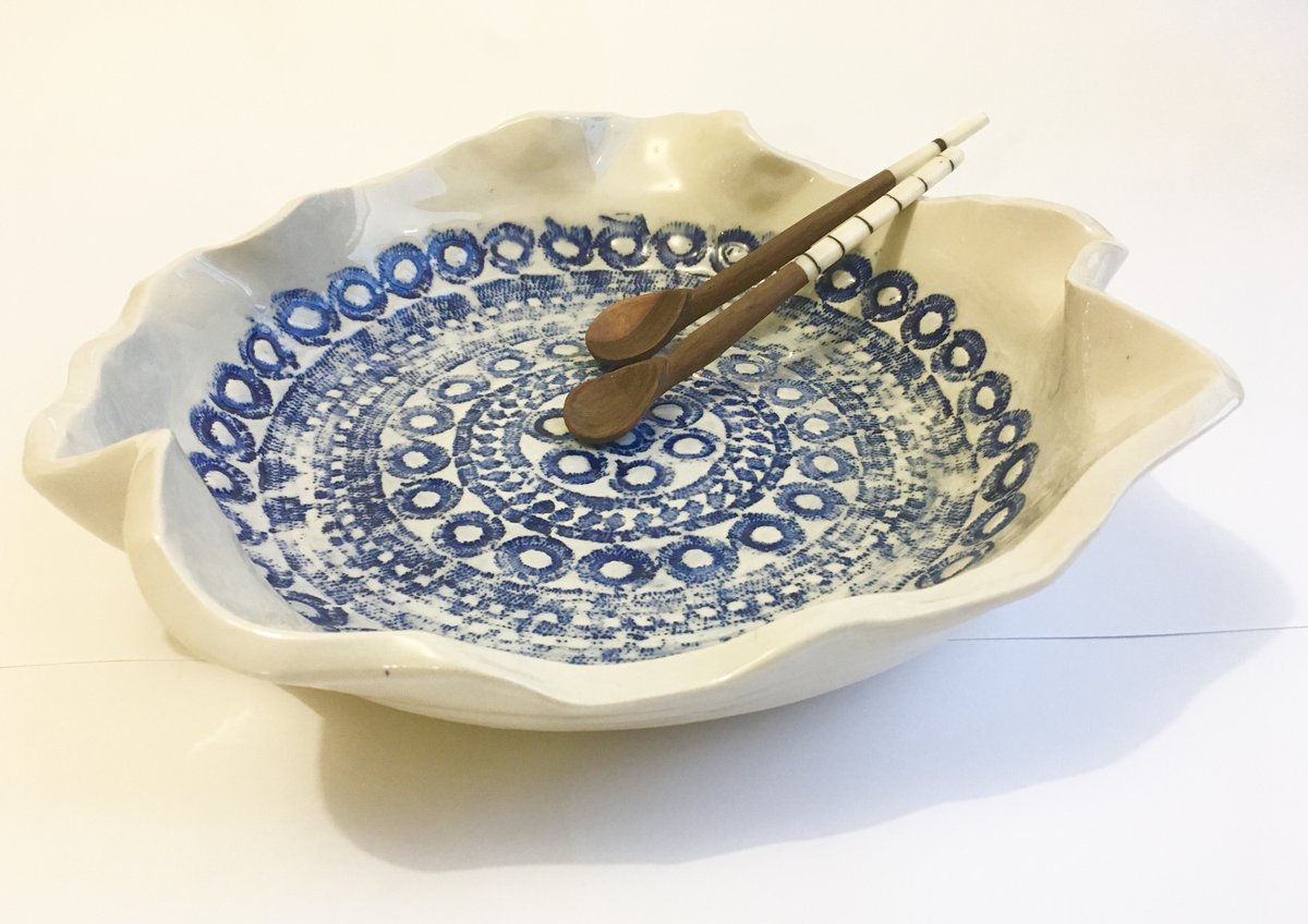 Ceramic Large salad bowl Lozenga Designs