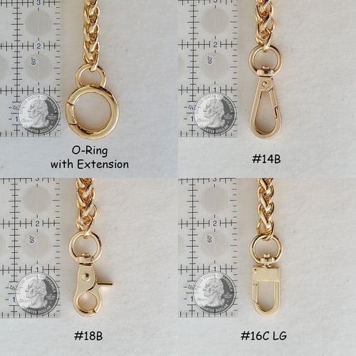 Image of GOLD Chain Luxury Strap - Large Braided Chain - 3/8" (10mm) Wide - Choose Length & Hooks/Clasps