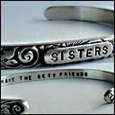 Image of "Sisters ~ Make the Best Friends" Sterling Bracelet