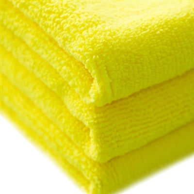 Yellow Bathroom Sink & Shower Microfiber Rags (16 x 16) - 12 Pack