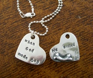 Image of “When God Made Dog He Smiled” Sterling Tag