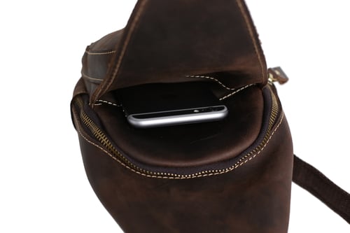 Image of Handcrafted Genuine Leather Men Chest Bags Leisure Chest Pack Men Messenger Bags 8888