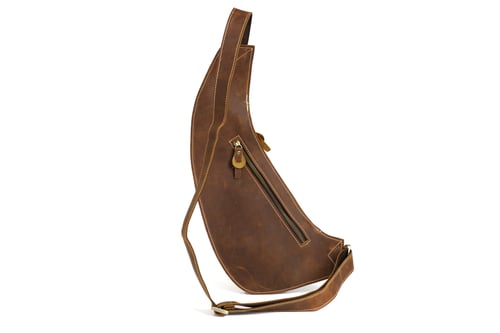 Image of Handmade Vintage Genuine Leather Messenger Bag, Shoulder Bag, Chest Bag, Waist Pack 2009