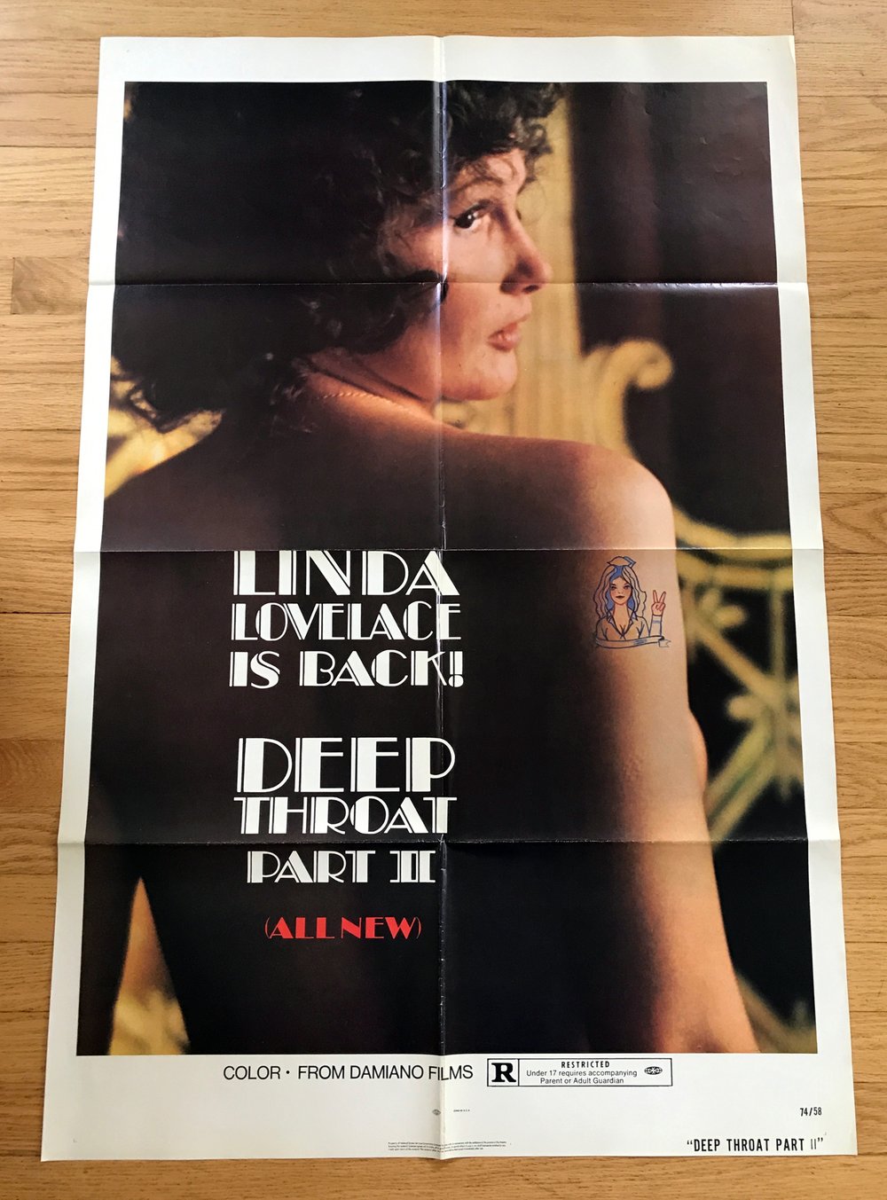 1974 DEEP THROAT PART II Original U.S. One Sheet Movie  Poster