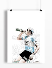 Image 2 of Coppi celebrates print A4 - By Jason Marson