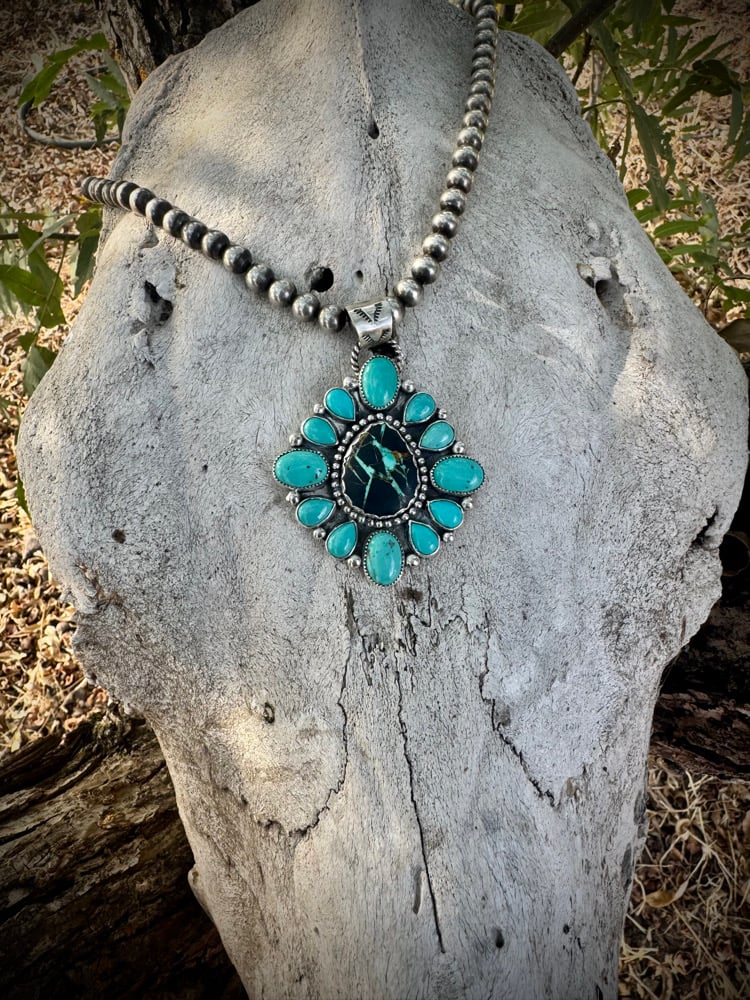 Image of Blackjack & Campitos Turquoise Cluster Pendant