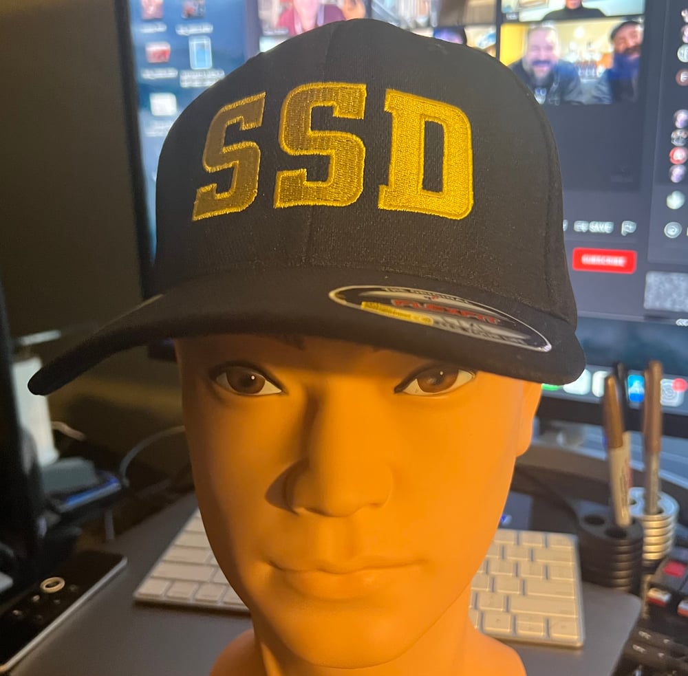Black Flexfit Hat with SSD Front OBH back