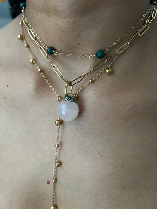 Image of CRIS • Crystal Ball Choker Rose Quartz